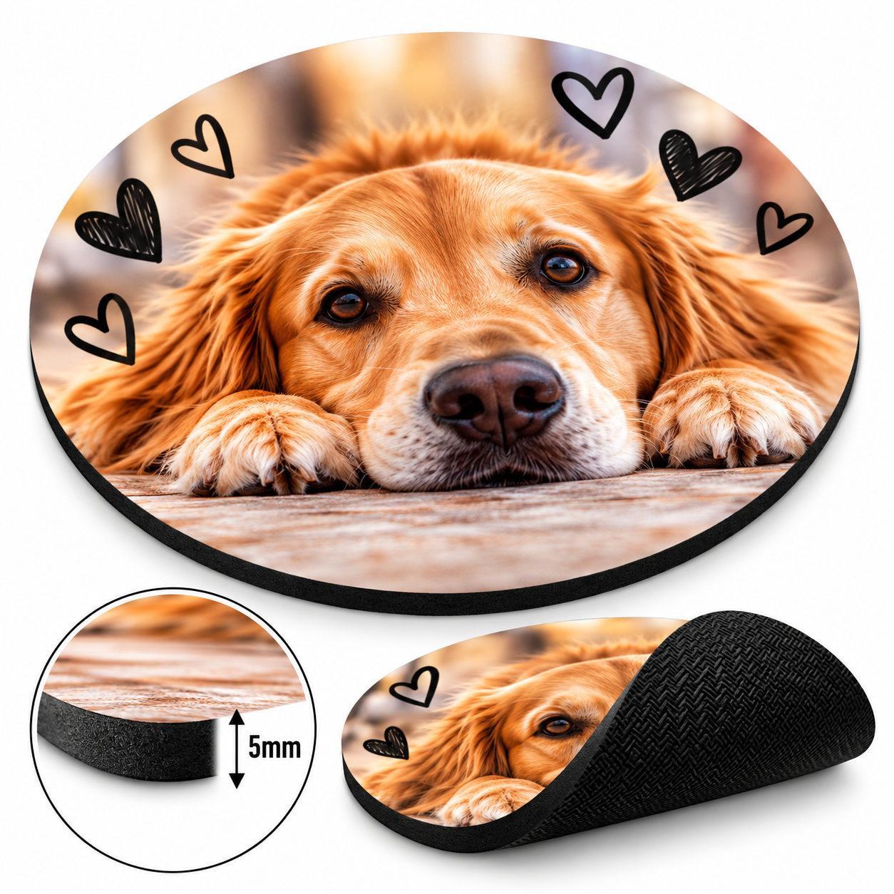 Fabric 3mm round mouse pad 19.6cm sublimation blanks