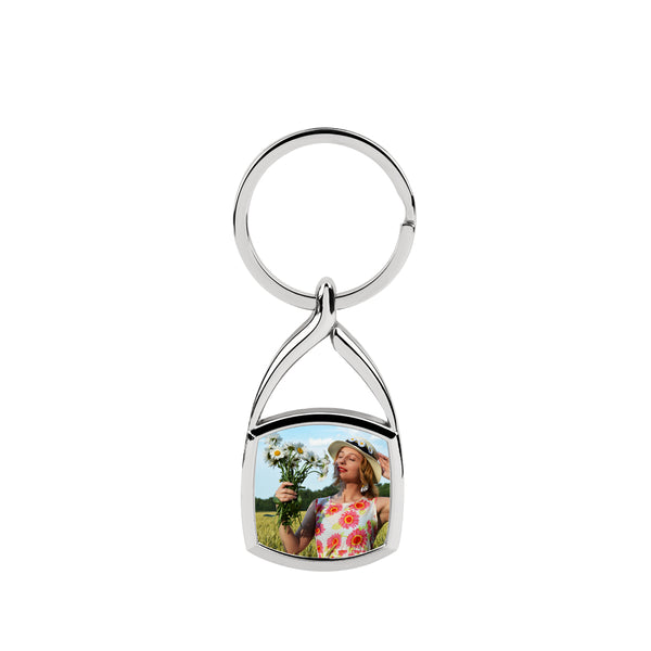 swirl top sublimation metal keychain