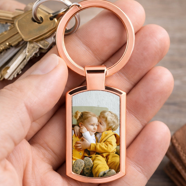 Oblong Metal Keyring - Rose Gold