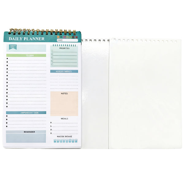 Sublimation Blank A5 Daily Planner with customizable polyester cover and undated daily schedule layout for personal or business use.
