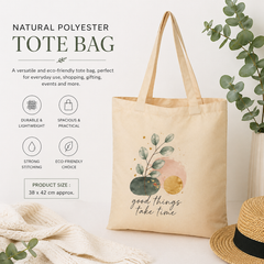 Natural Polyester Tote Bag - 38cm x 42cm