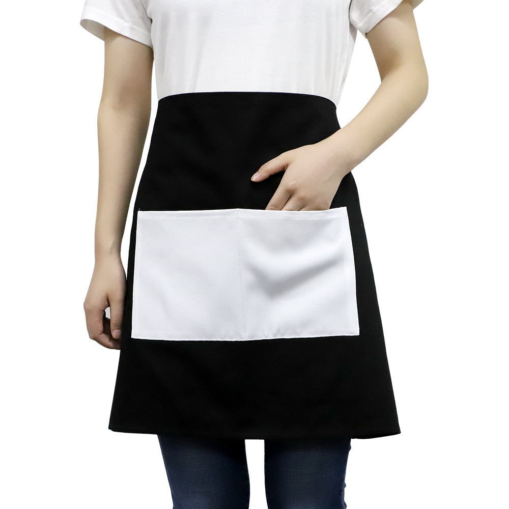 Adult Waist Apron with Pocket - Black