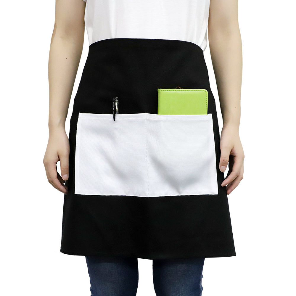 Adult Waist Apron with Pocket - Black