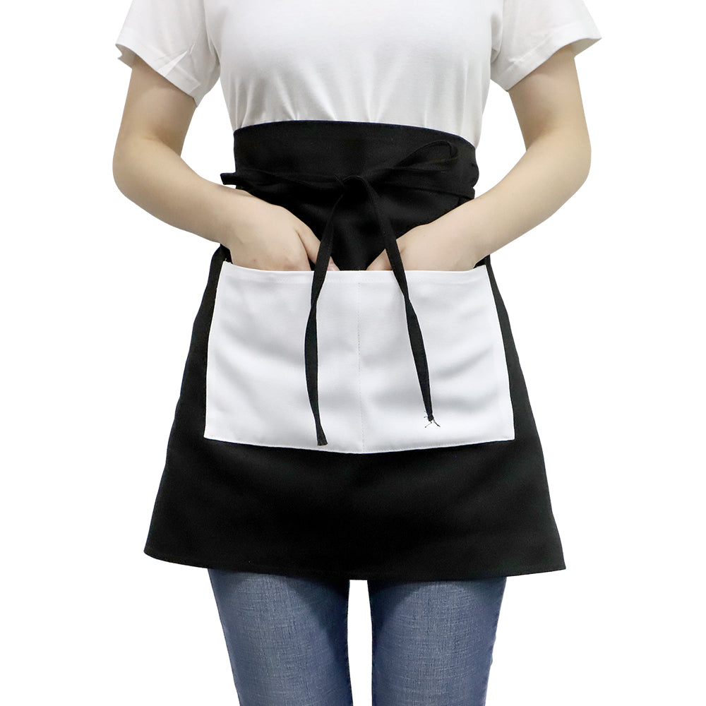 Adult Waist Apron with Pocket - Black