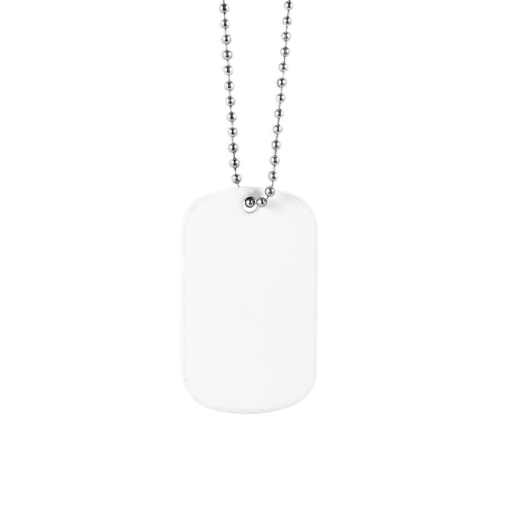 Aluminium ID Tag Necklace - Double side printable - 38 x 22 mm