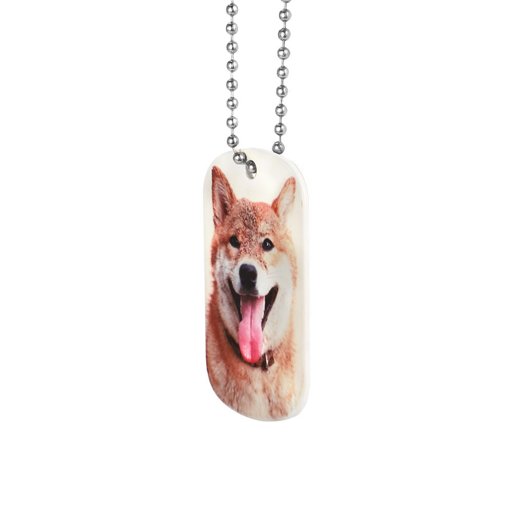 Aluminium ID Tag Necklace - Double side printable - 38 x 22 mm