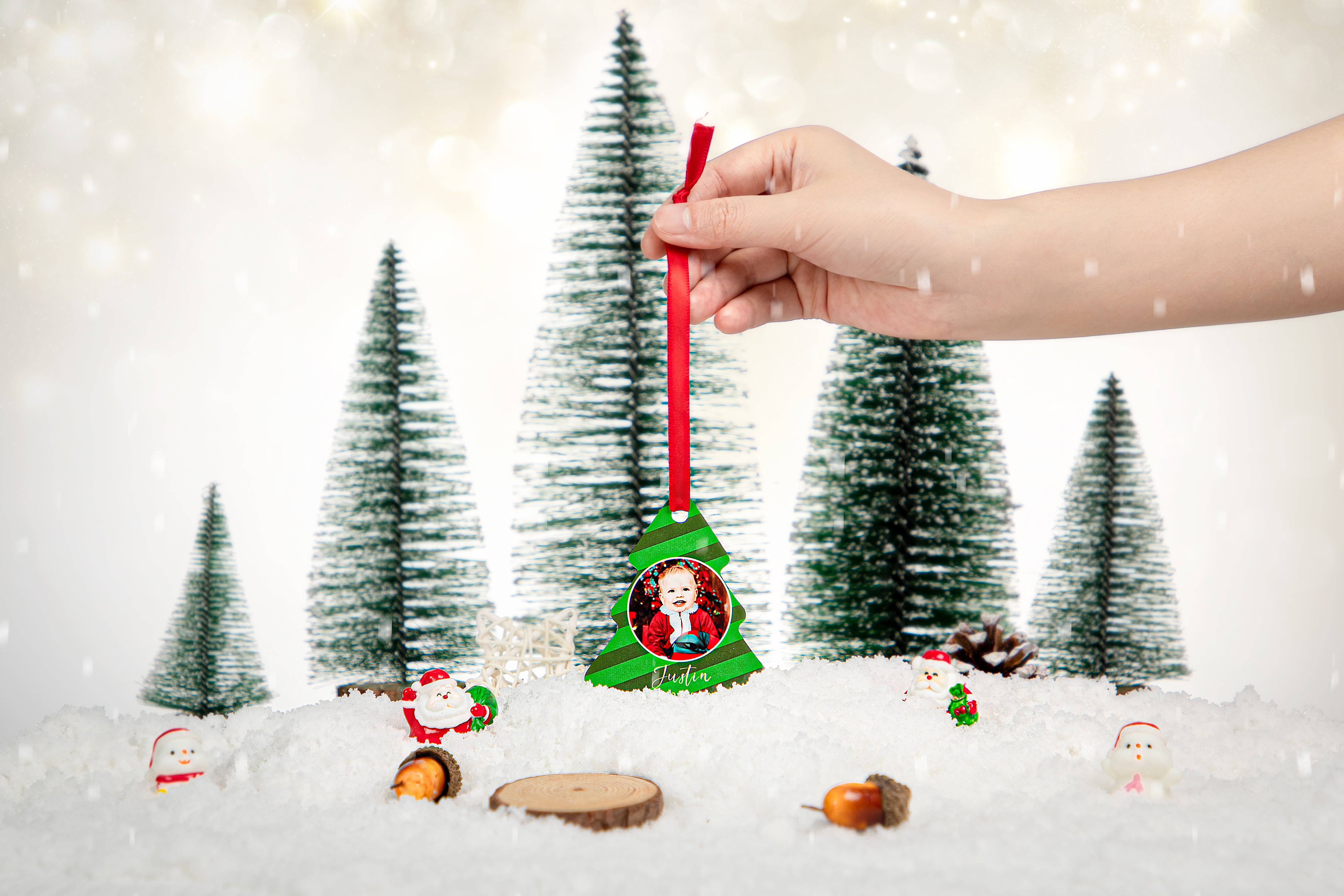 Aluminium Xmas Decoration - Double Sided - Bell