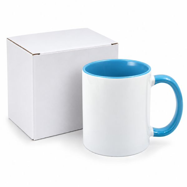 11oz Blue Coloured inner and handle mug