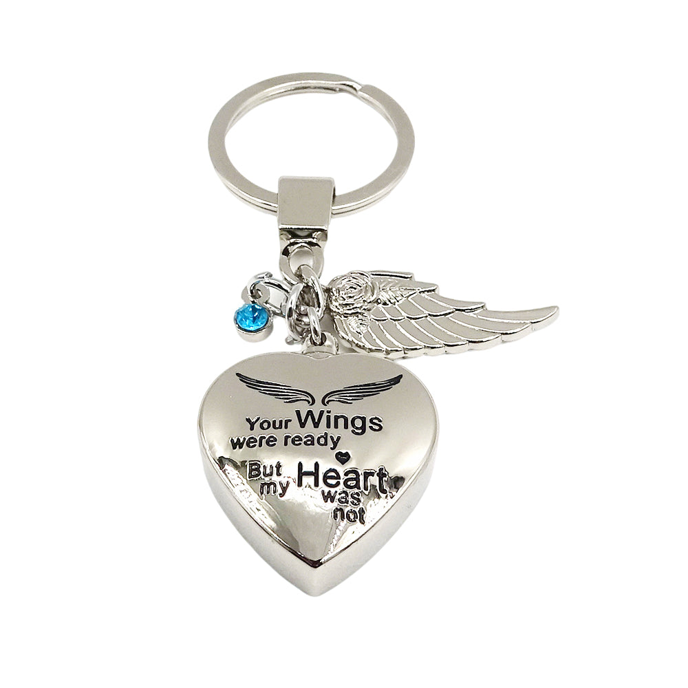 Memorial Urn Cremation Keychain - Blue Heart