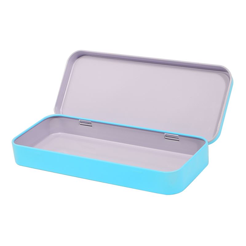 Blue Stationary metal tin