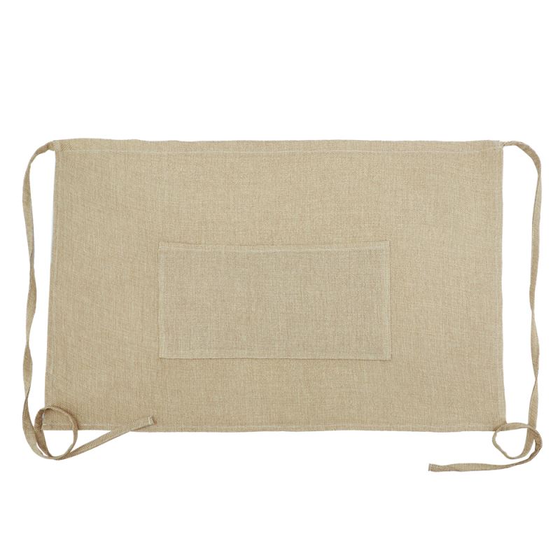 Burlap Adult Waist Apron With Pocket
