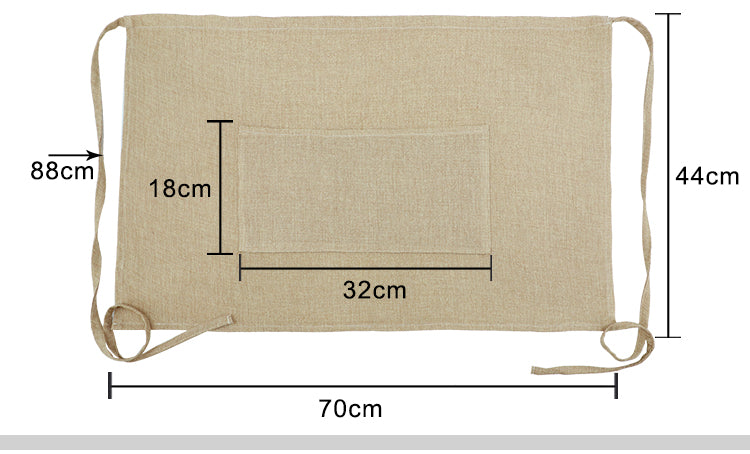 Burlap Adult Waist Apron With Pocket