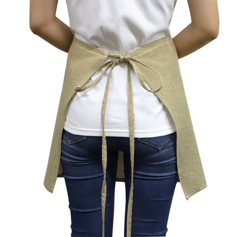 Burlap Adult Waist Apron With Pocket