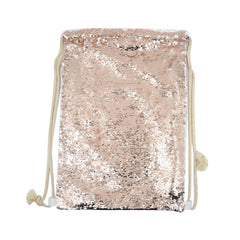 Champagne Sequin drawstring bag - 34 x 45 cm