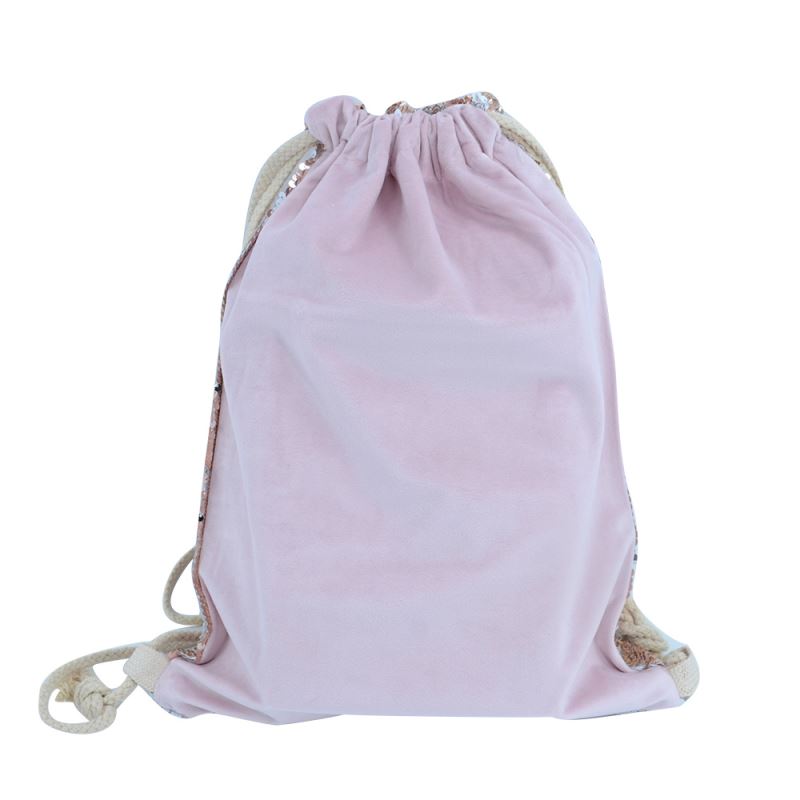 Champagne Sequin drawstring bag - 34 x 45 cm