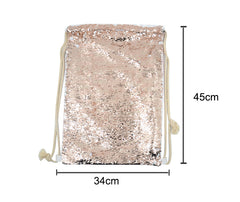 Champagne Sequin drawstring bag - 34 x 45 cm