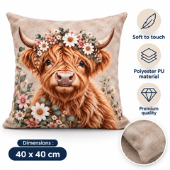 Polyester PU Cushion Cover Beige 40 x 40
