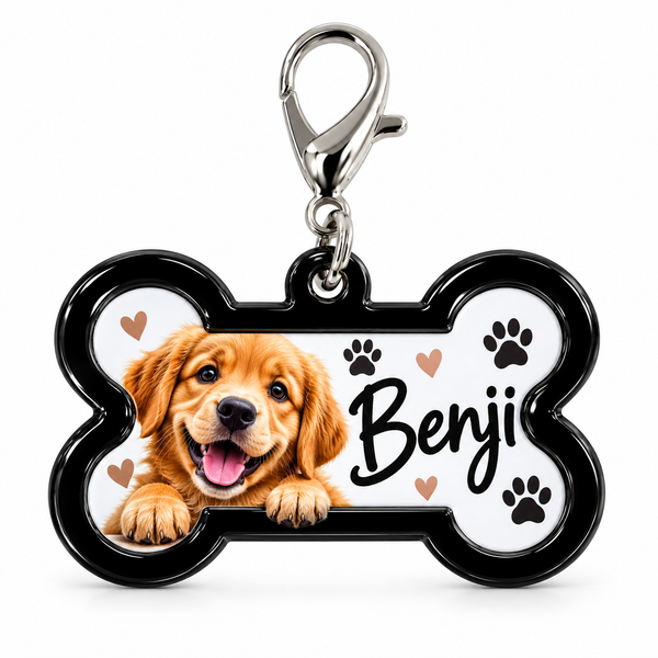 Sublimation Bone Shaped Dog Tag – Black