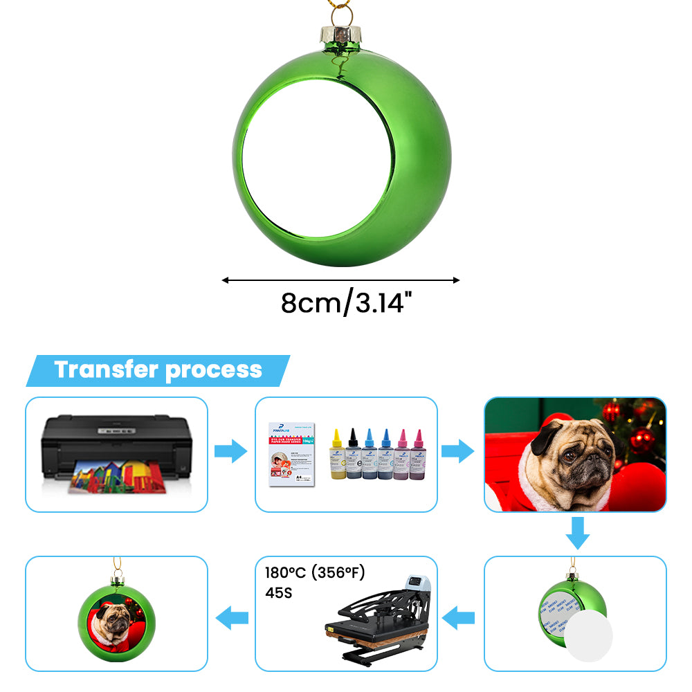 Christmas bauble - Green sublimation blanks