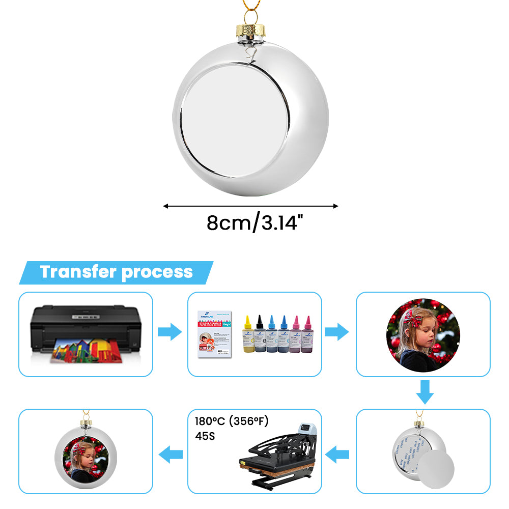 silver sublimation christmas bauble