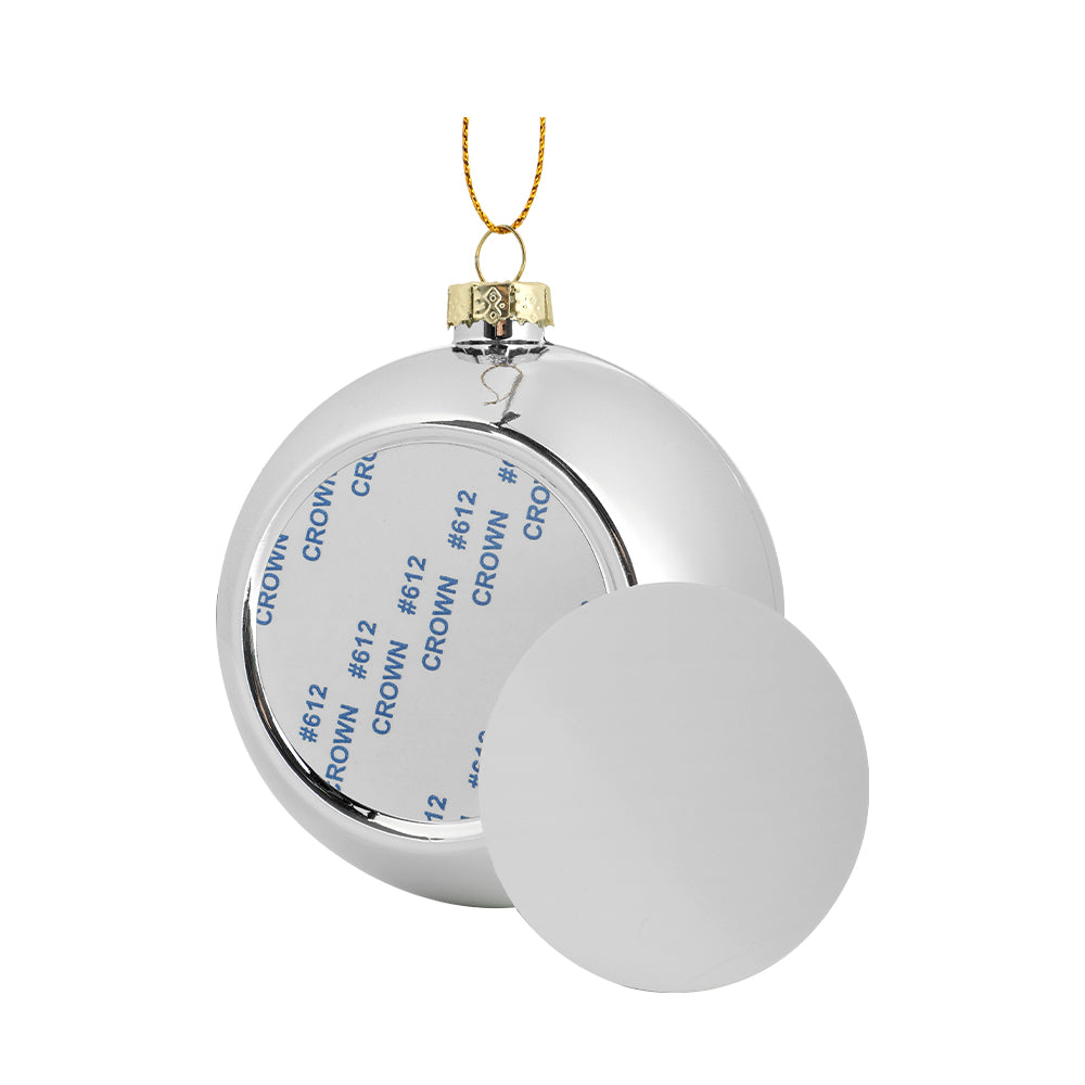 silver sublimation christmas bauble