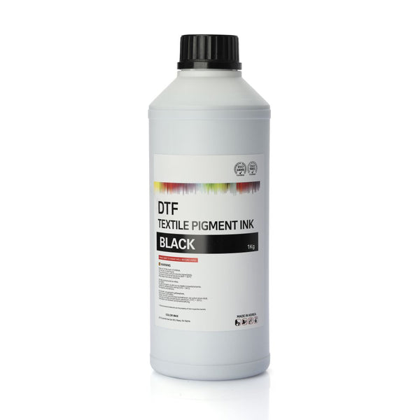 DTF Ink - 1L - Black bottle for textile printing, ideal for DTF consumables and professional art ink applications.