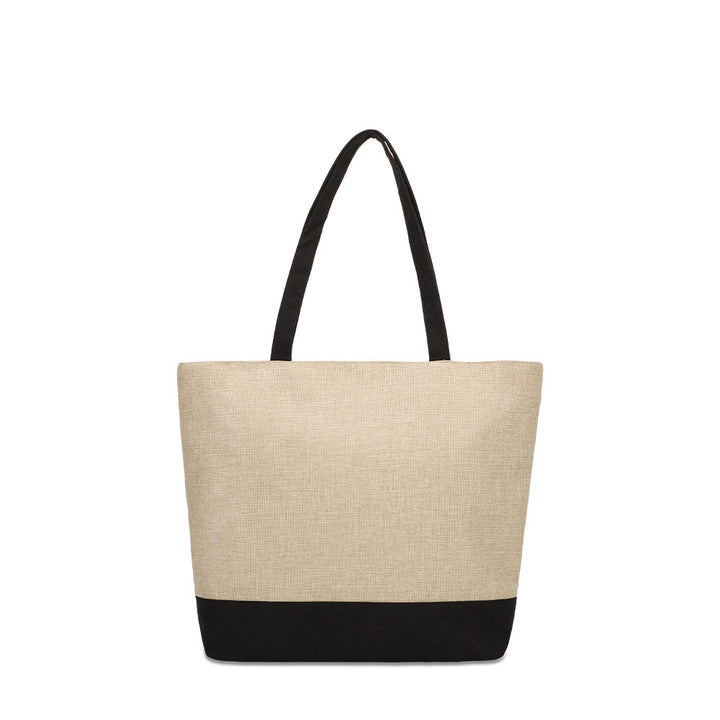 Dark Linen Shopping Bag With Black Base 36 x 48