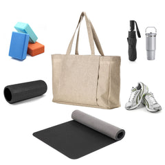 Sublimation Dark Linen Yoga Tote Bag