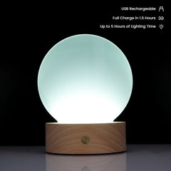 Glass Photo Panel with LED Base-Round Shaped-12x12.5cm