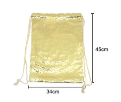 Gold Sequin drawstring bag - 34 x 45 cm