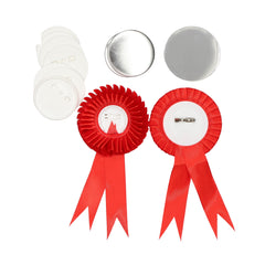 10x Rosette - Red - 58mm Badge