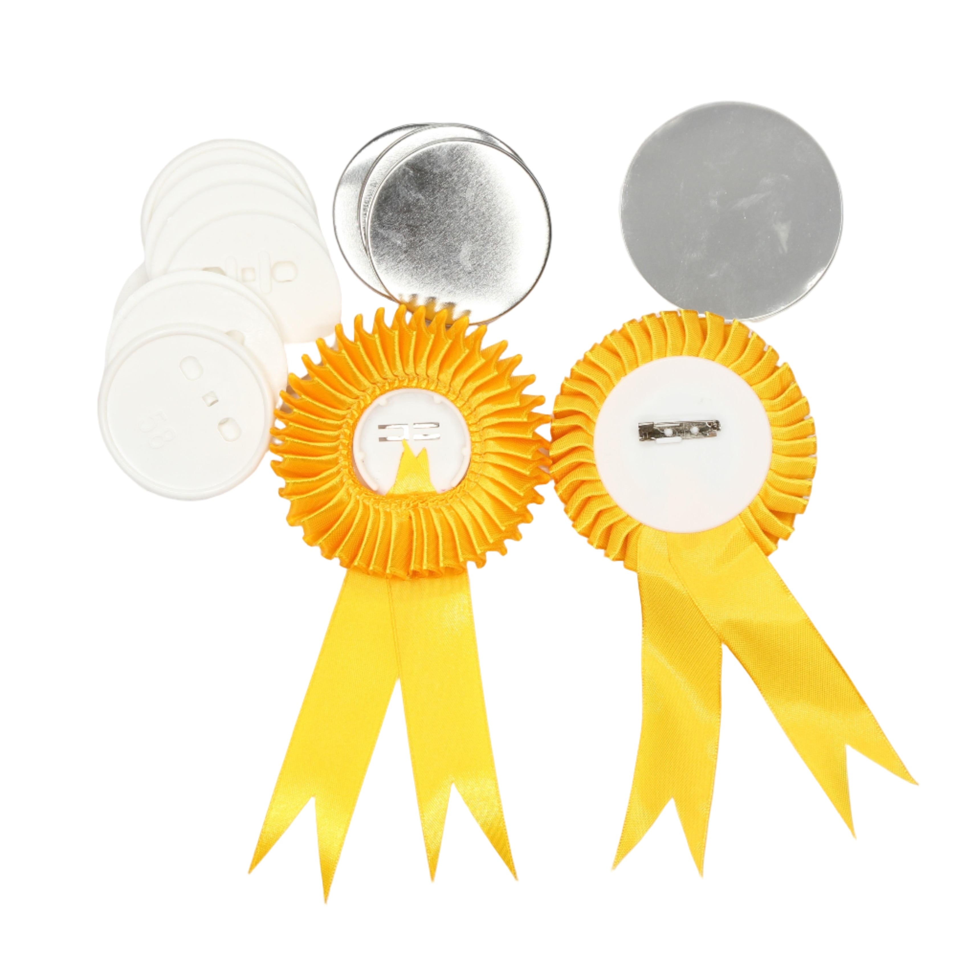 Rosette - Yellow - 58mm Badge
