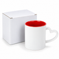 Single 11oz Love Heart Handled mug Red Inner