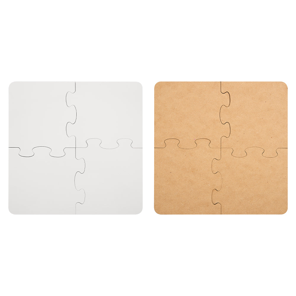 Sublimation blank Jigsaw MDF Coaster 4pcs w/cork
