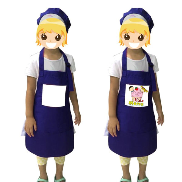 Kids Apron with hat - Blue