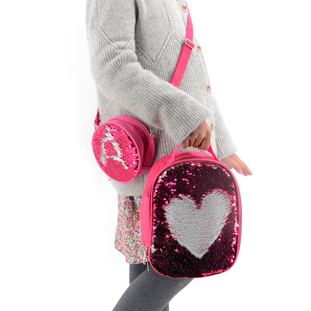 Kids Pink Sequin Lunch bag