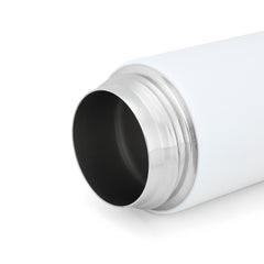 Close-up of the stainless steel interior of the Kids Water Bottle with Straw -500ml -Blue, highlighting its sublimation-ready white exterior.