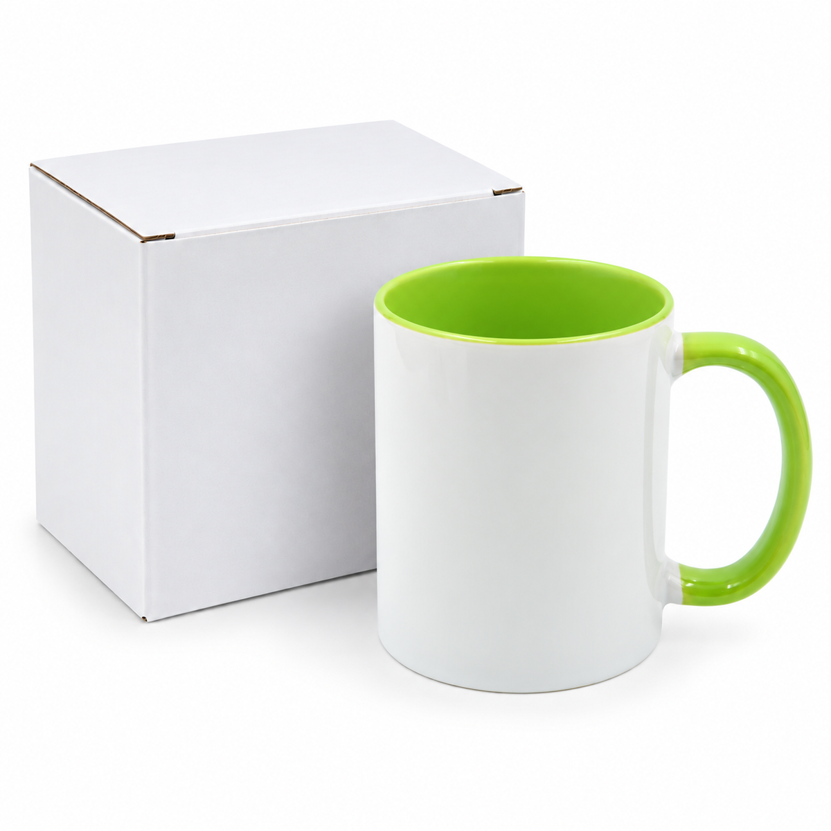 11oz Inner and Handle Colour Mug Light Green
