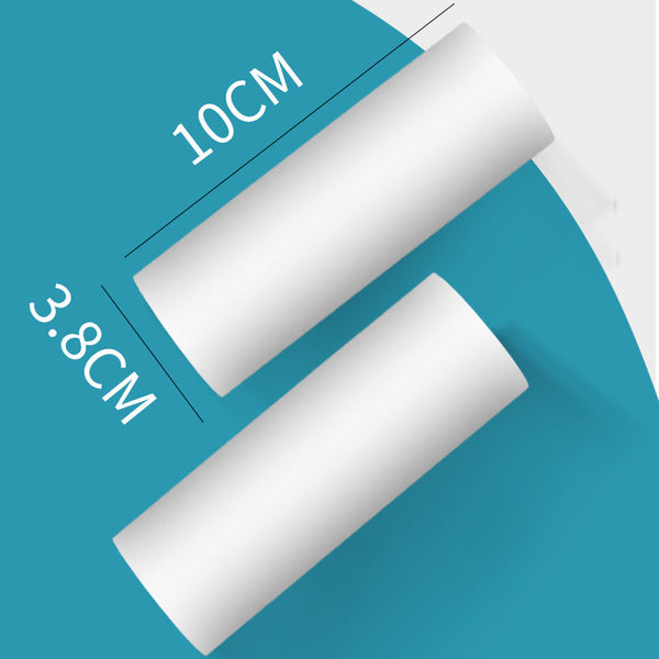 Replacement Lint Roller Paper measuring 10cm by 3.8cm, ideal for removing pet hair, dust, and lint from clothing and upholstery.