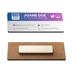 MDF  Name Badge with magnet
