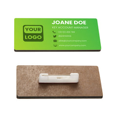 MDF  Name Badge with pin