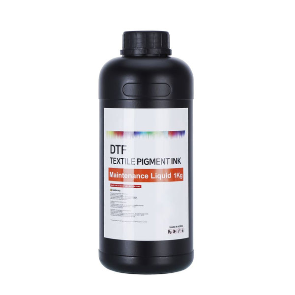 Maintenance Liquid for DTF Print Head - 1L bottle designed for cleaning and preserving DTF printer nozzles. Ideal for DTF consumables and print care.