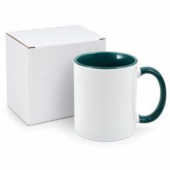 11oz Inner and Handle Colour Mug Dark Green