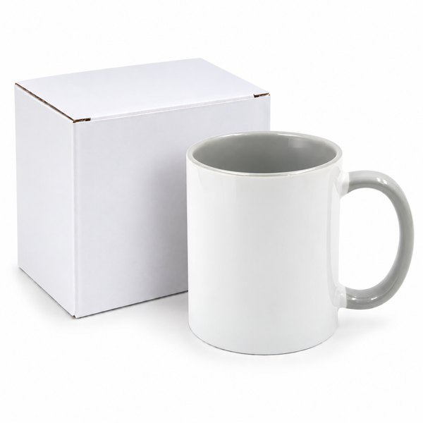 11oz Grey Coloured inner mug and handle + mug box