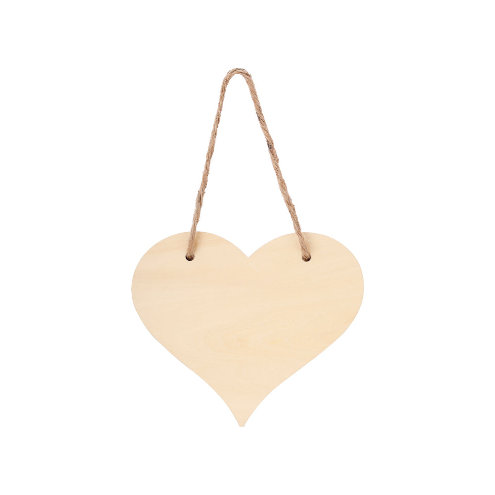 Natural MDF Heart door plaque