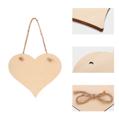 Natural MDF Heart door plaque