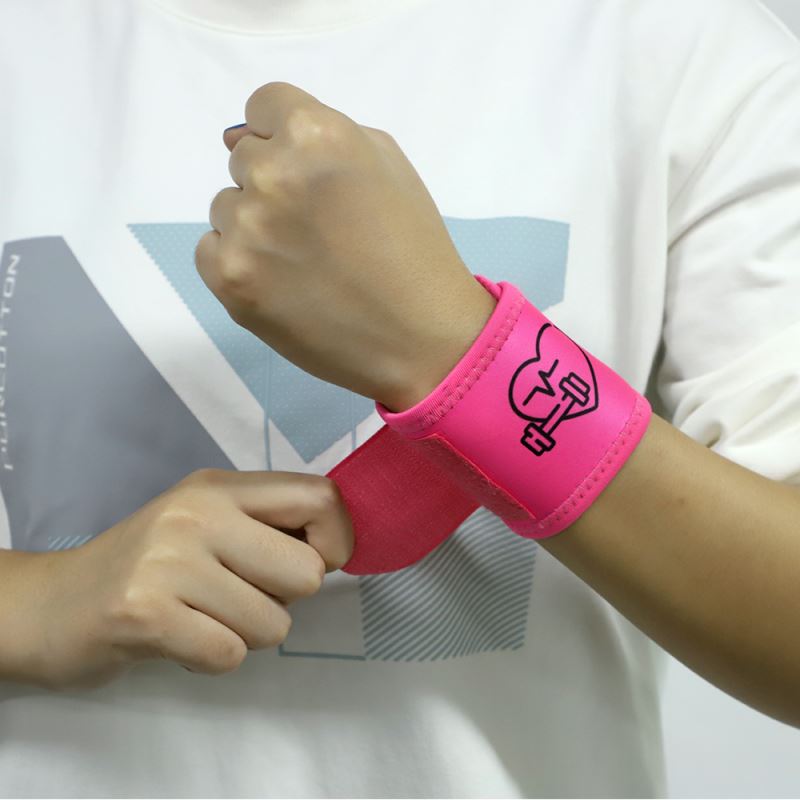 Neoprene Wrist Band Pair - Neon Pink