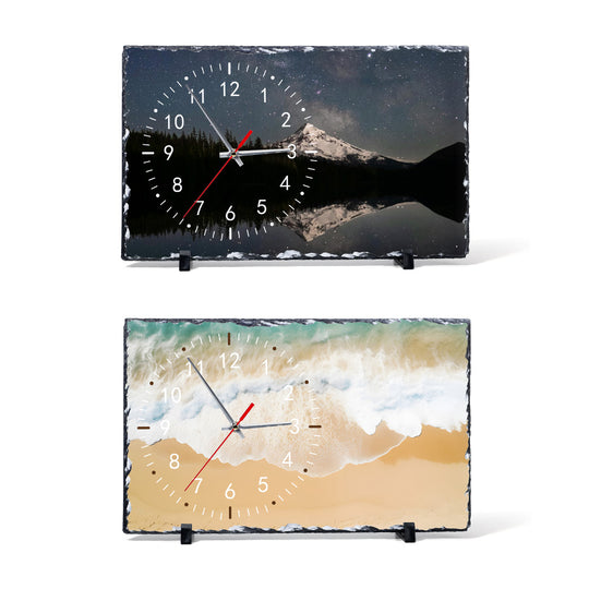 Photo Rock Slate Clock 25cm x 40cm - Glossy