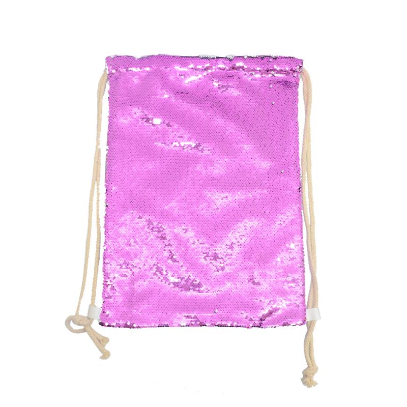 Pink Sequin drawstring bag - 34 x 45 cm