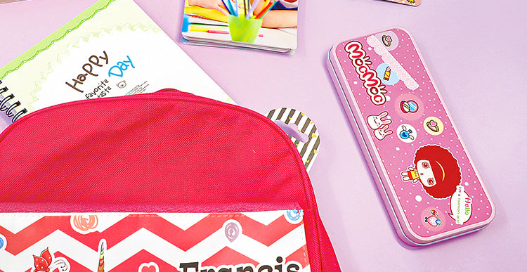 Pink Stationary metal tin